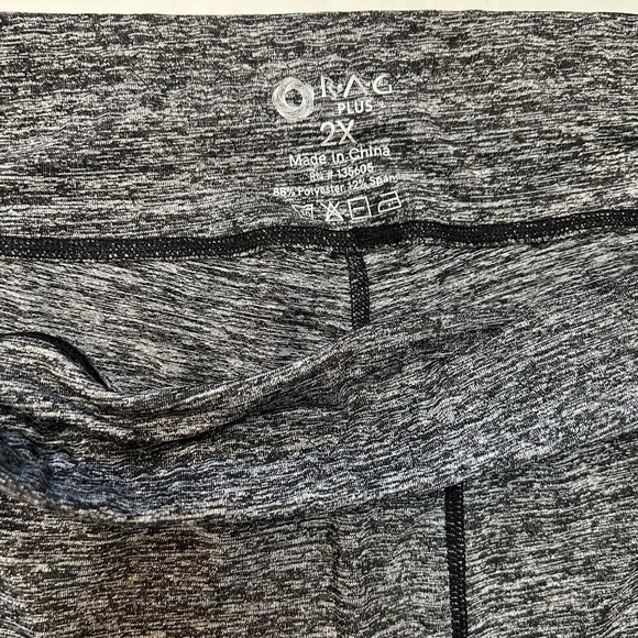 RAG athletic Plus Size black & grey capri leggings with mesh panels Sz-2X D7 - Picture 4 of 7